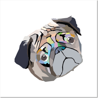 pug. pug lover. pug life. geometric. lowpoly. vector art. Posters and Art